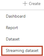 Power BI create streaming dataset