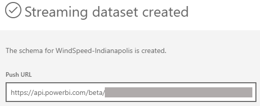 Power BI create streaming dataset