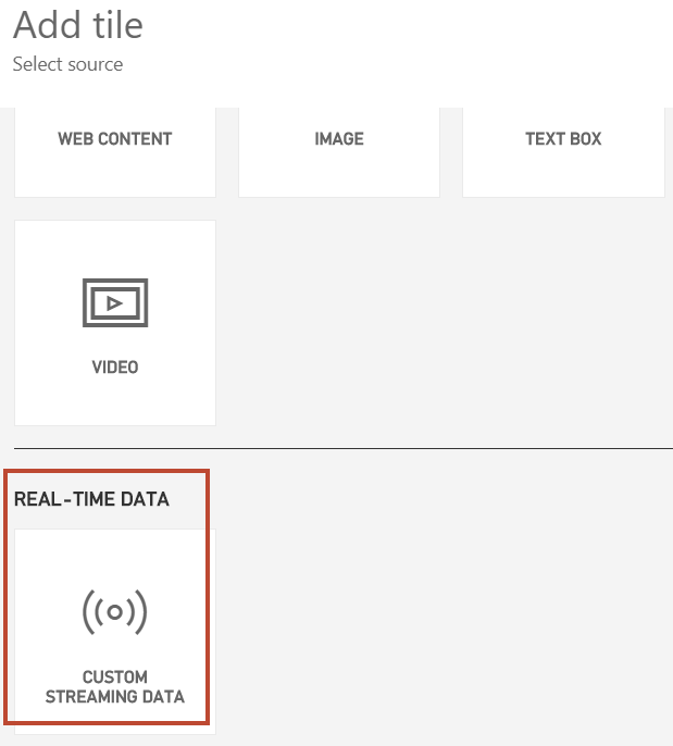 Power BI create custom streaming data tile